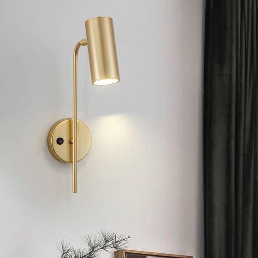 Industriële Draaibare Wandlamp – Zwart of Goud – 1-lichts Cilinderdesign