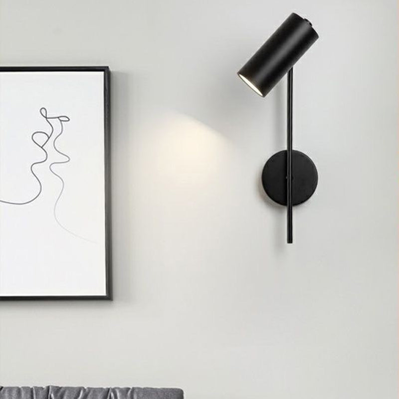 Industriële Draaibare Wandlamp – Zwart of Goud – 1-lichts Cilinderdesign