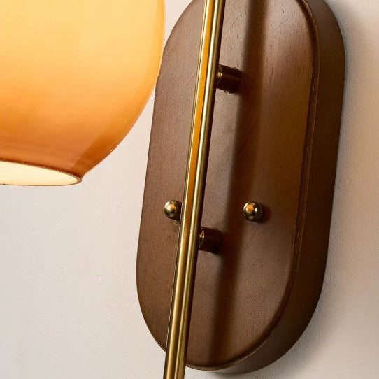 Scandinavische Wandlamp met Glazen Kap – Melkwit/Bruin – 220-240V (1 Lichtbron)