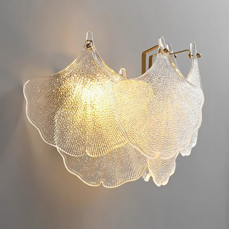 Luxe Wandlamp met Glazen Kap – Transparant/Goud – 220-240V (2 Lichtbronnen)