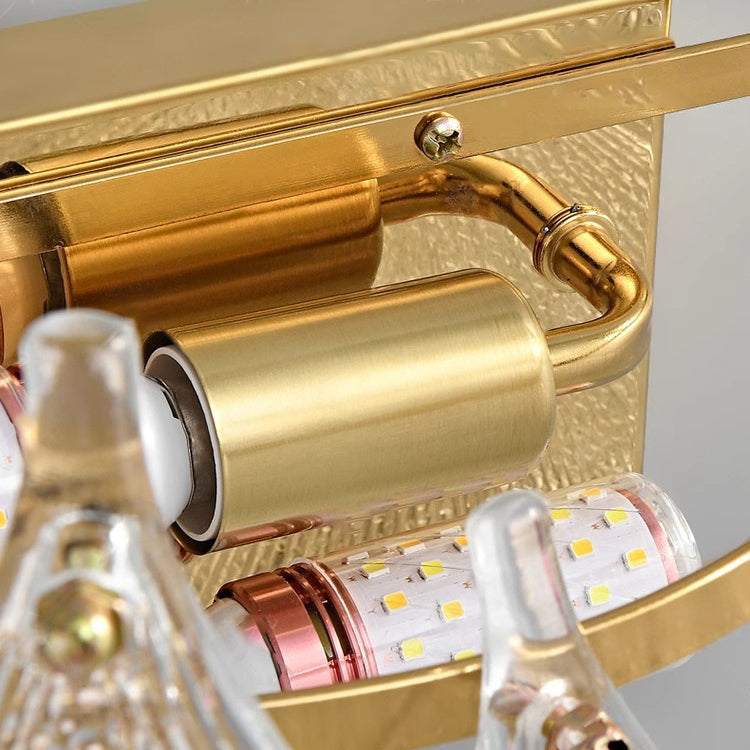 Luxe Wandlamp met Glazen Kap – Transparant/Goud – 220-240V (2 Lichtbronnen)