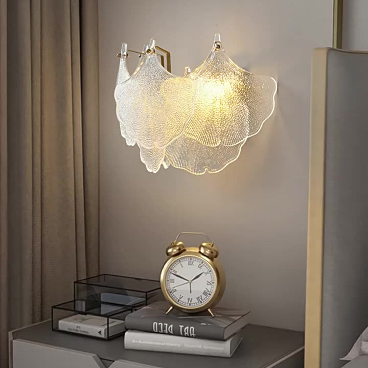 Luxe Wandlamp met Glazen Kap – Transparant/Goud – 220-240V (2 Lichtbronnen)