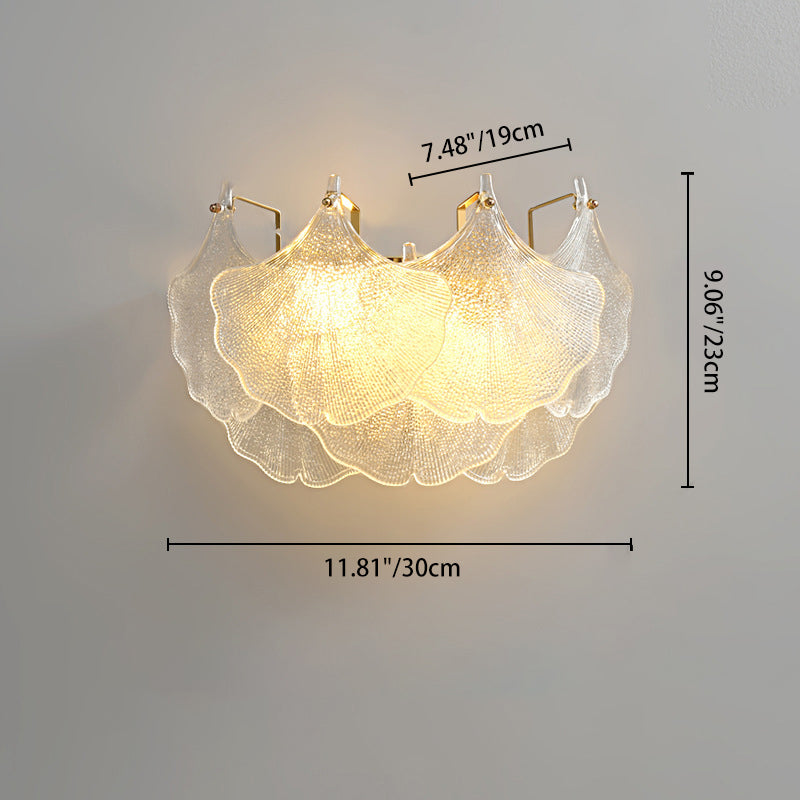 Luxe Wandlamp met Glazen Kap – Transparant/Goud – 220-240V (2 Lichtbronnen)
