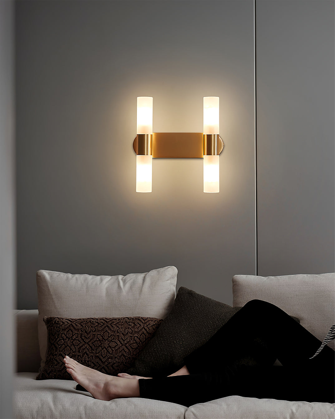 Lumio - Elegante Wandlamp van Messing met Energiezuinige LED Verlichting