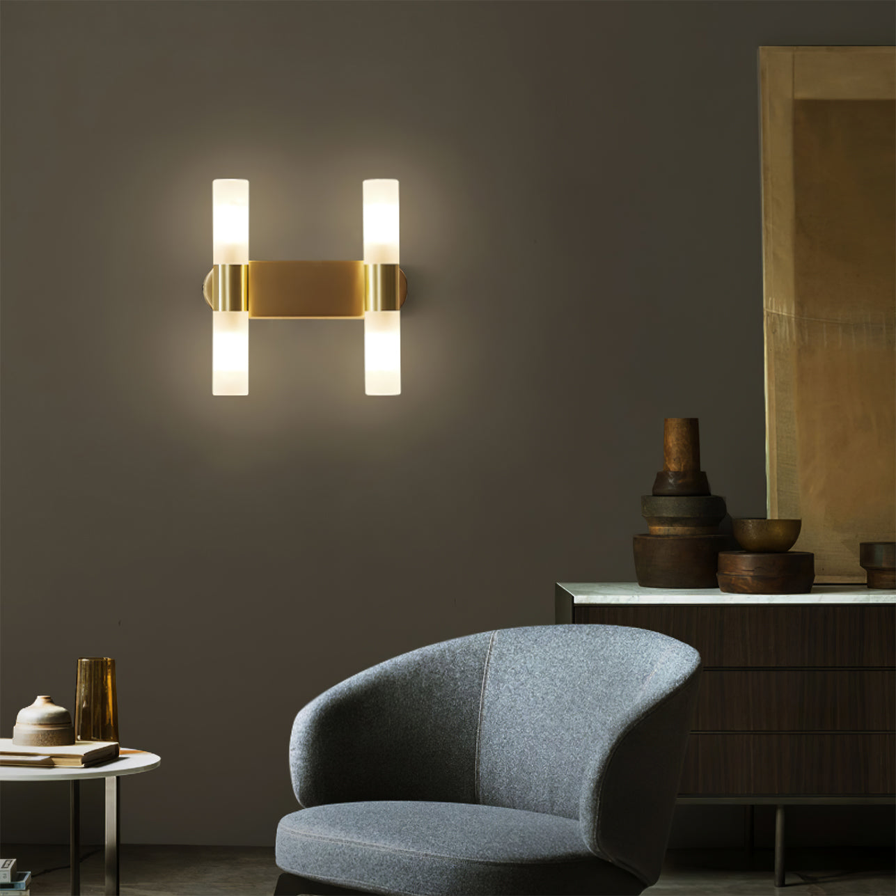 Lumio - Elegante Wandlamp van Messing met Energiezuinige LED Verlichting