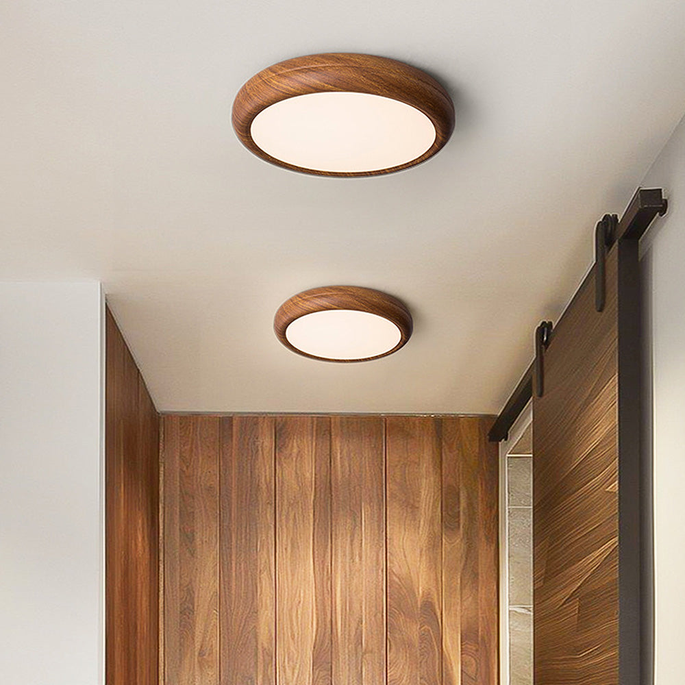 Lelö - Stijlvolle Scandinavische Plafondlamp met LED en Houtaccent