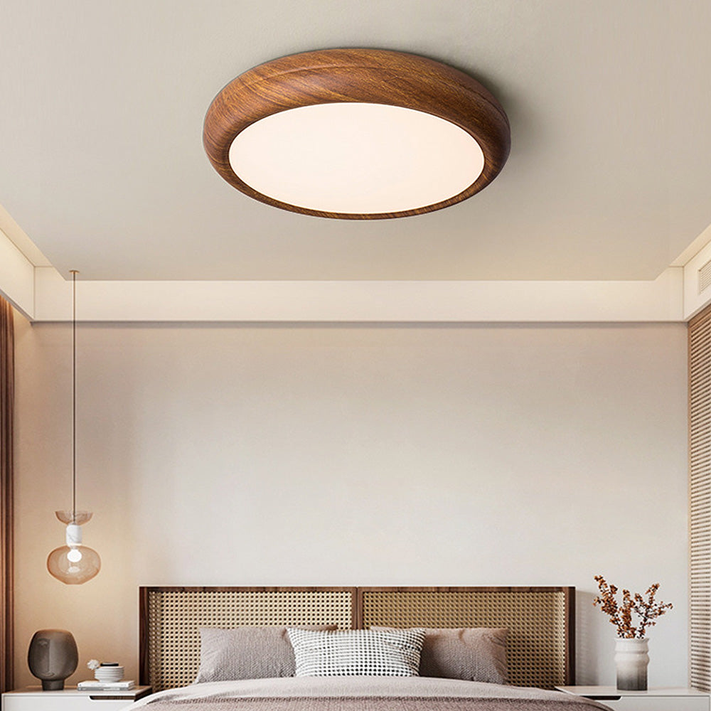 Lelö - Stijlvolle Scandinavische Plafondlamp met LED en Houtaccent