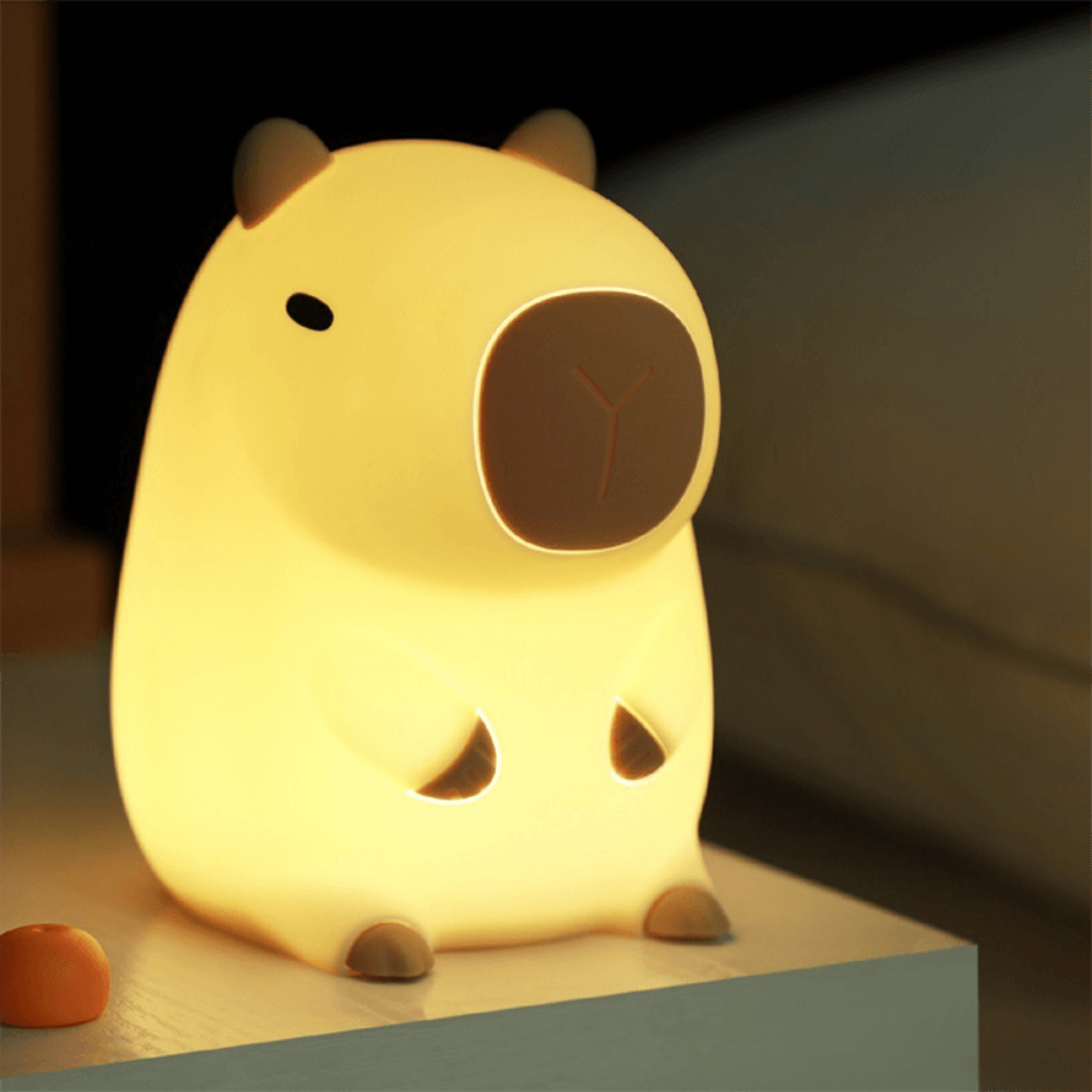 Lumio – Lieve Capibara Nachtlamp van Zacht Siliconen met USB-C