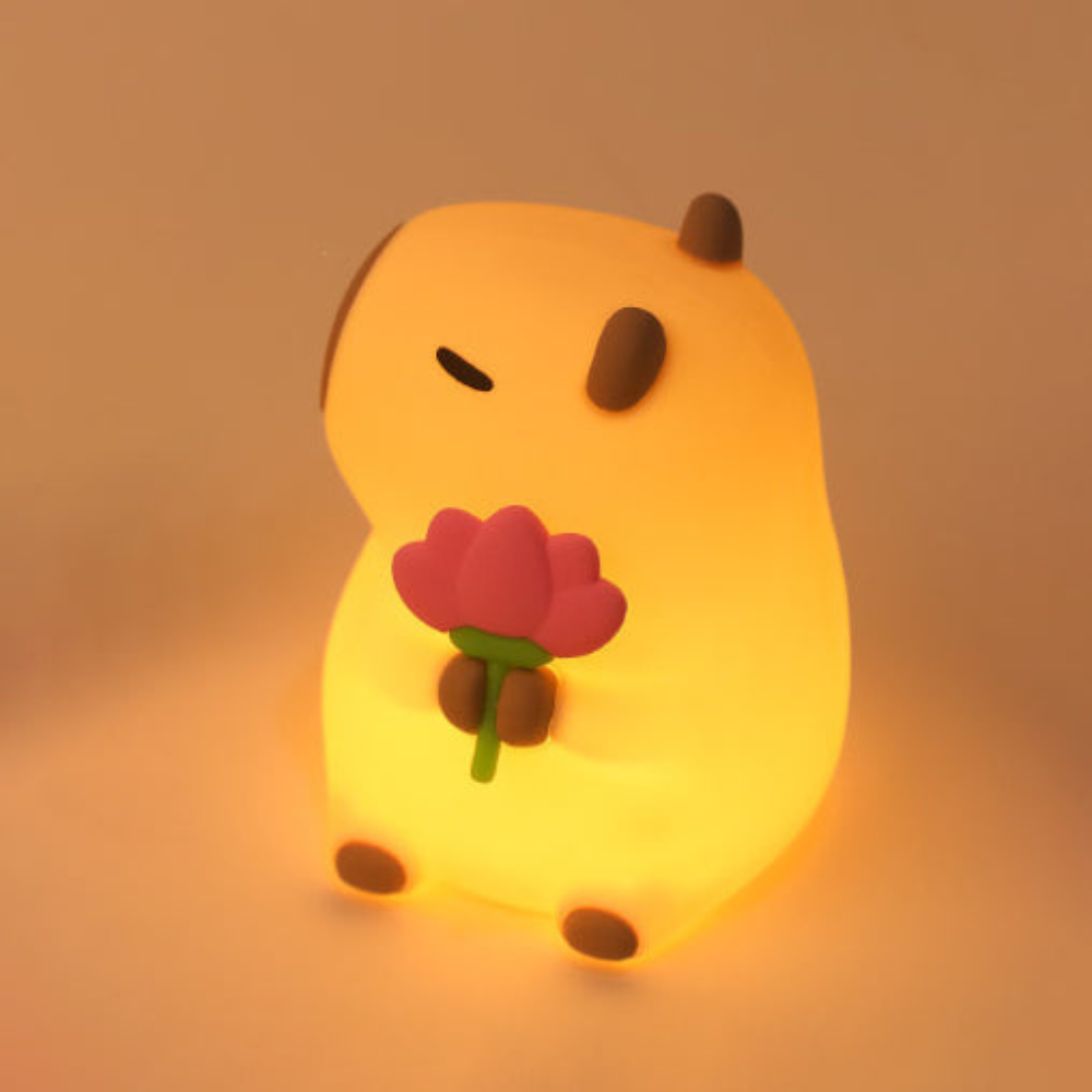 Lumio – Lieve Capibara Nachtlamp van Zacht Siliconen met USB-C