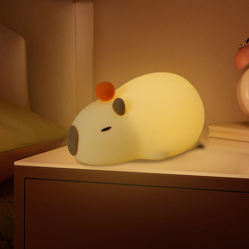 Lumio – Lieve Capibara Nachtlamp van Zacht Siliconen met USB-C