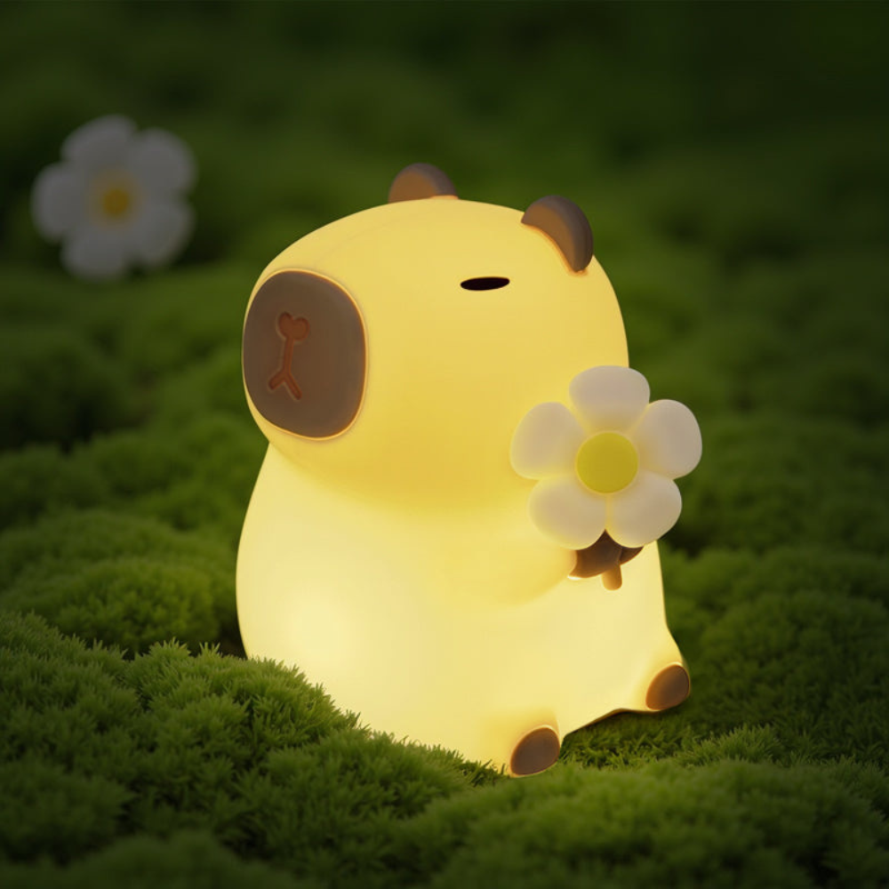 Lumio – Lieve Capibara Nachtlamp van Zacht Siliconen met USB-C