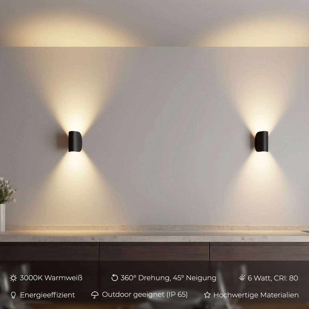 Lumio - Draaibare LED Wandlamp | Flexibele Verlichting voor Binnen & Buiten IP65