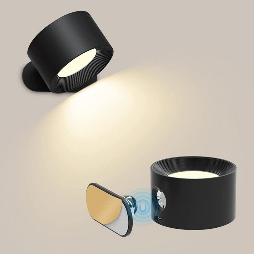 Lumio - Scandinavische draadloze wandlamp met 360° rotatie en dimfunctie
