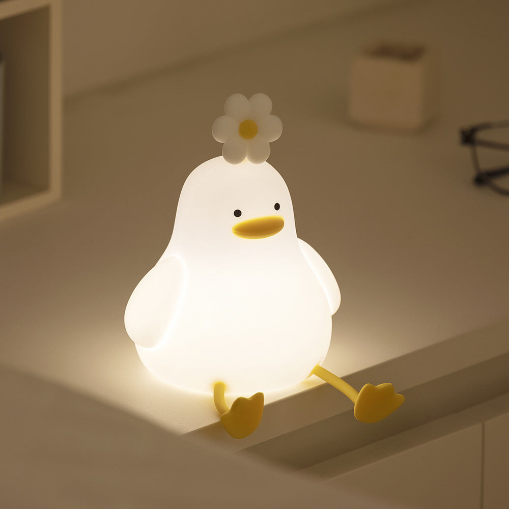 Lumio – Schattige Eendje Nachtlamp van Zacht Siliconen met USB-Oplaadfunctie