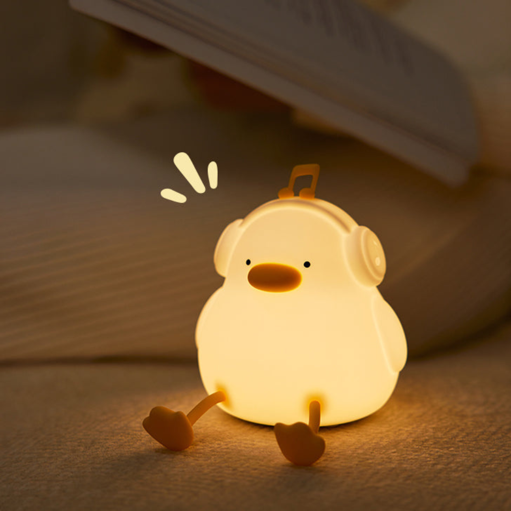 Lumio – Schattige Eendje Nachtlamp van Zacht Siliconen met USB-Oplaadfunctie