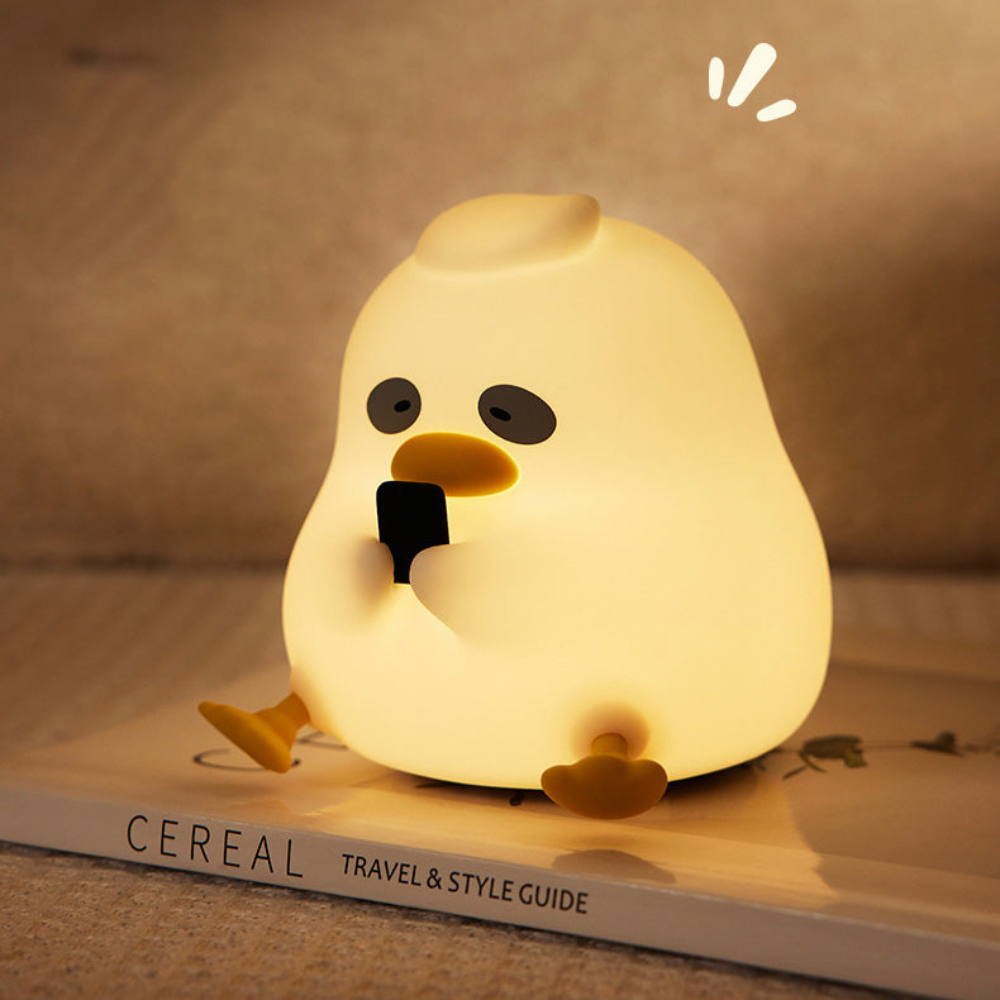 Lumio – Schattige Eendje Nachtlamp van Zacht Siliconen met USB-Oplaadfunctie