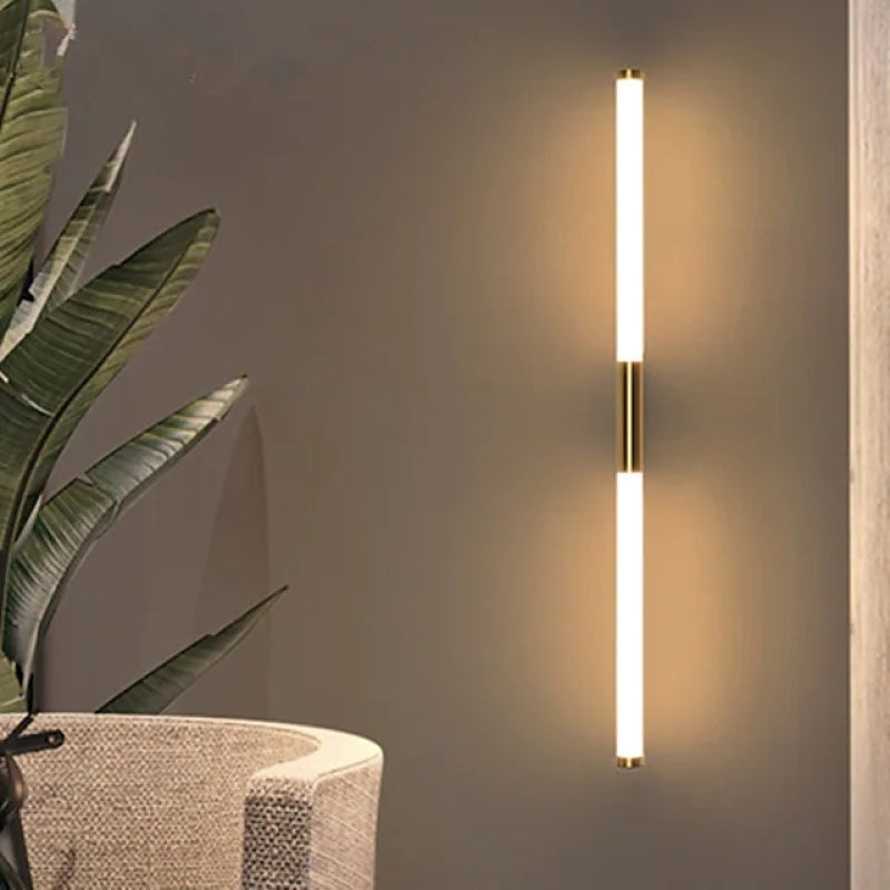 Lumio - Moderne lineaire LED wandlamp van roestvrij staal en acryl