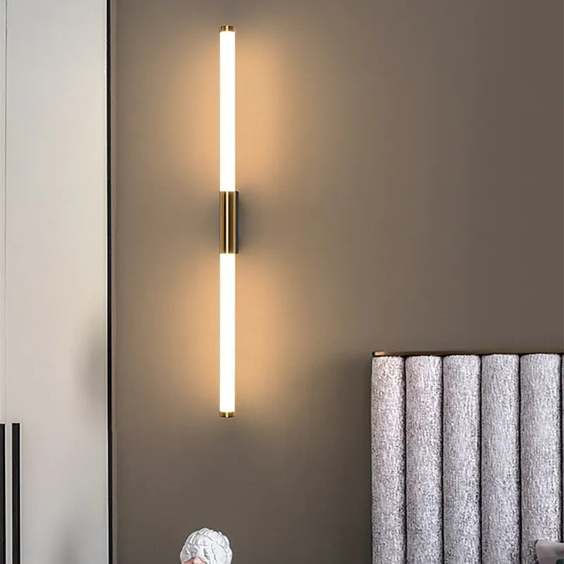 Lumio - Moderne lineaire LED wandlamp van roestvrij staal en acryl