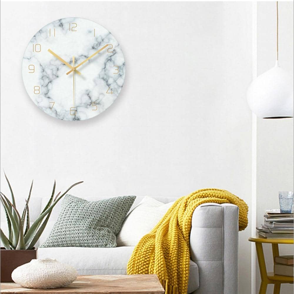 Luxe Marmerlook Wandklok (30 cm)