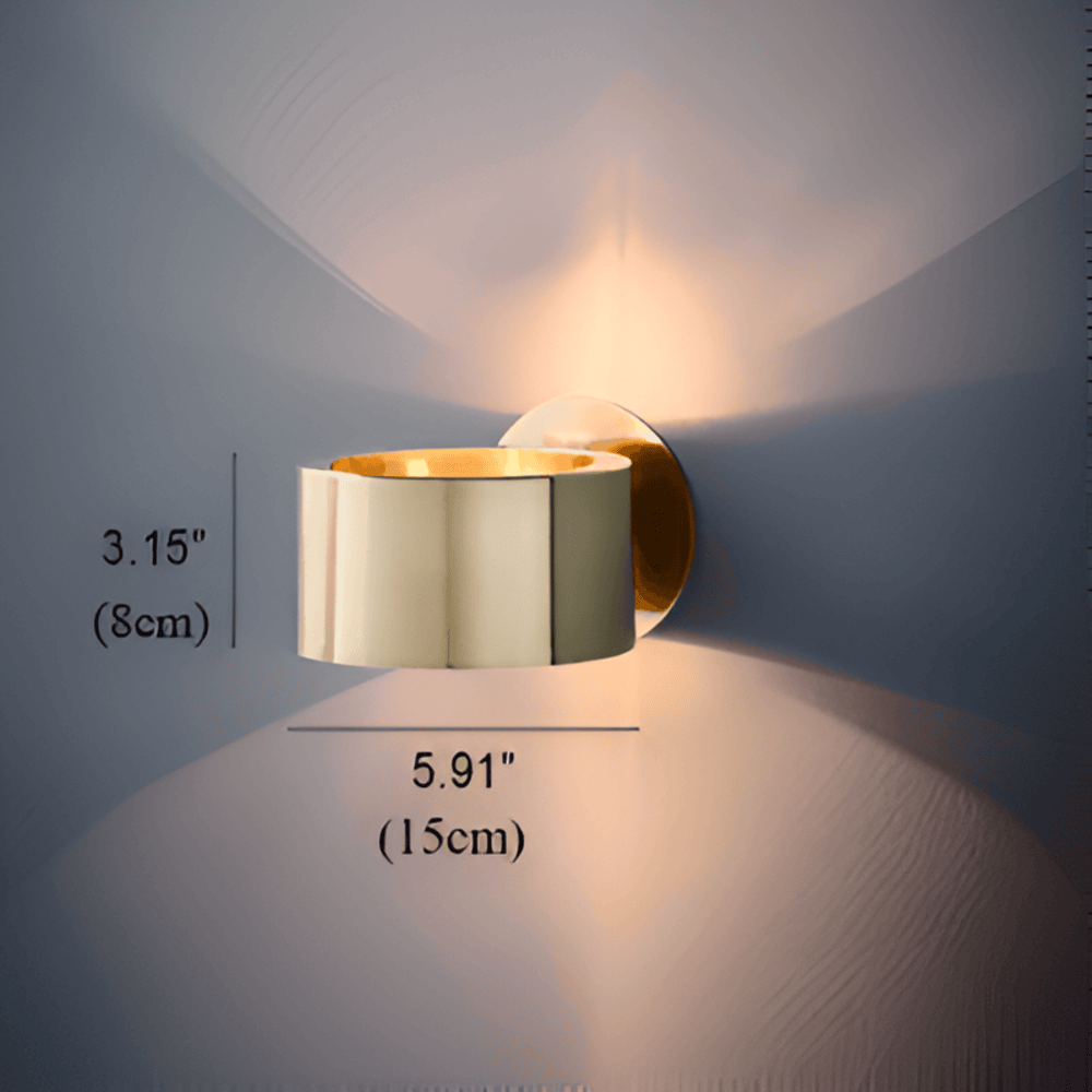 Lumio - Gouden Wandlamp met Modern Scandinavisch Trommelontwerp