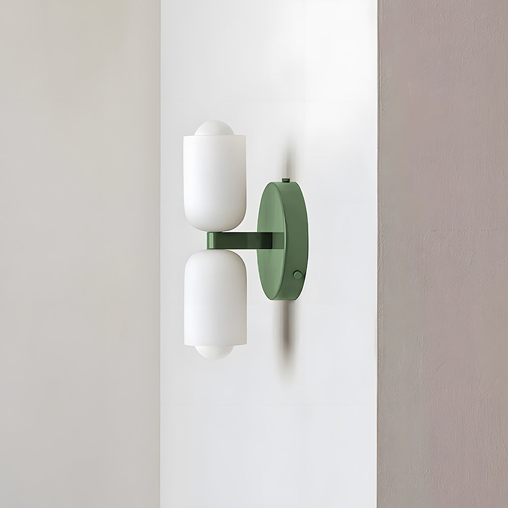 Döle - Moderne Wandlamp met Dubbele Glazen Kappen (E14, Indoor)