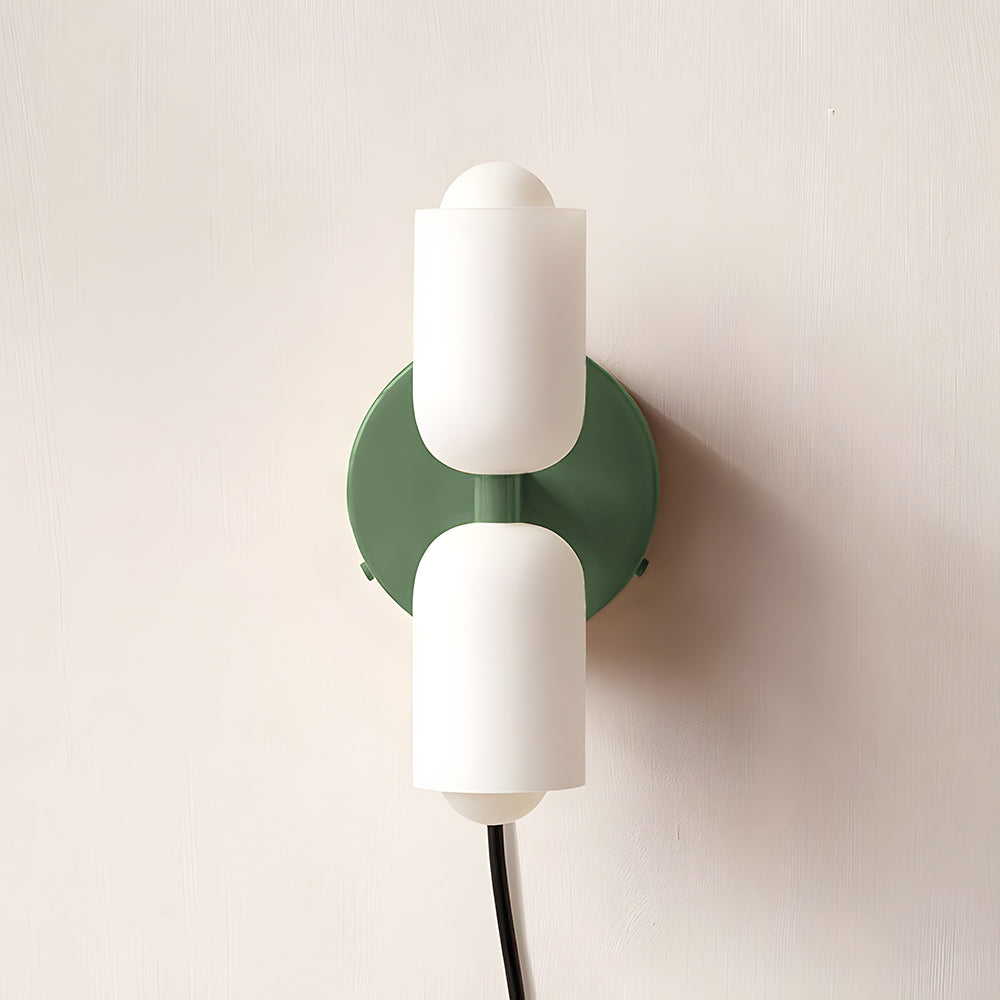 Döle - Moderne Wandlamp met Dubbele Glazen Kappen (E14, Indoor)