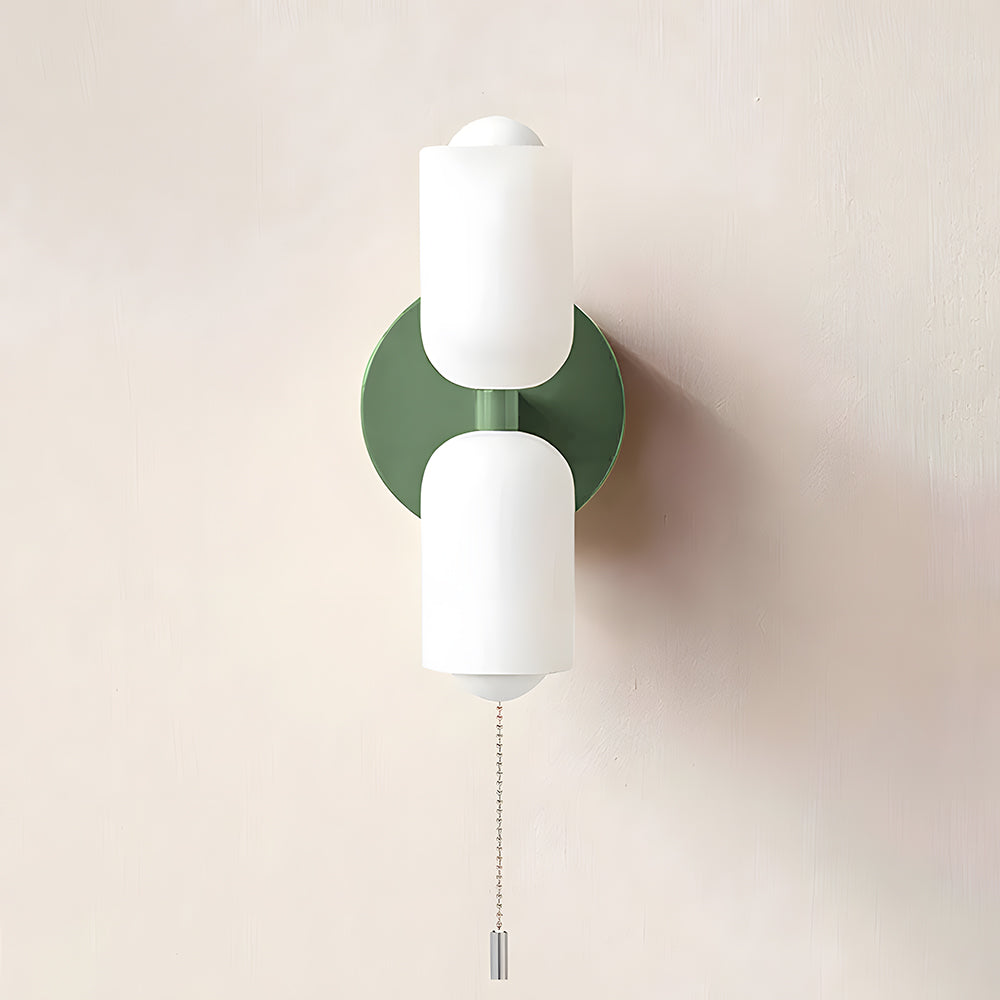 Döle - Moderne Wandlamp met Dubbele Glazen Kappen (E14, Indoor)