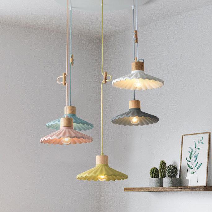 Kleurrijke Cementen Hanglamp – Moderne Stijl met Verstelbaar Snoer