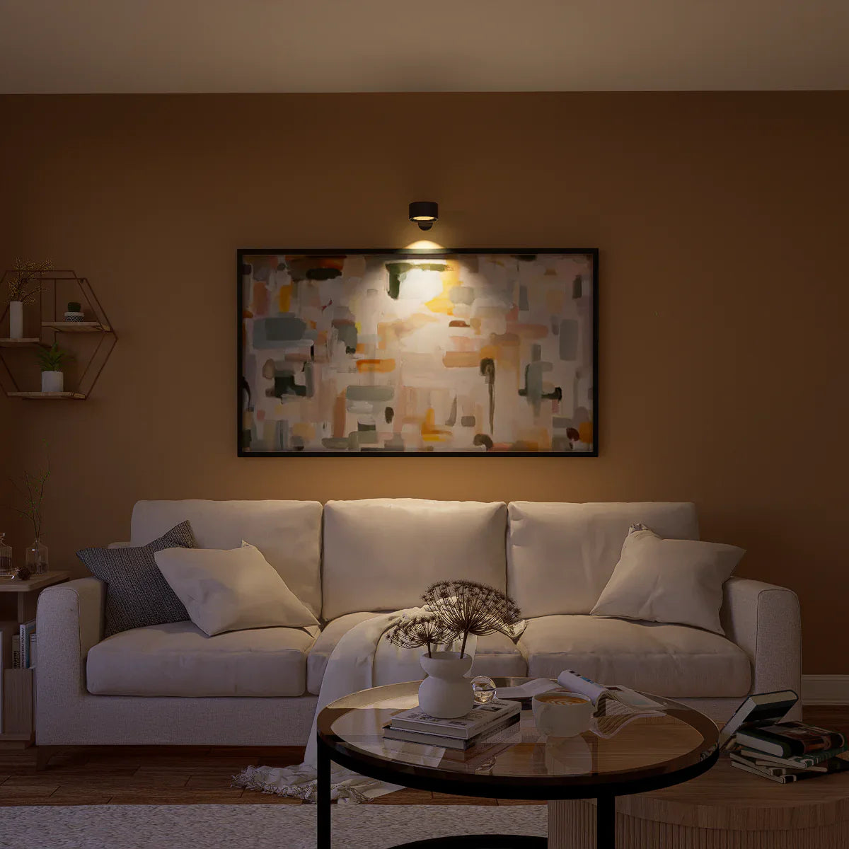 Lumio - Scandinavische draadloze wandlamp met 360° rotatie en dimfunctie