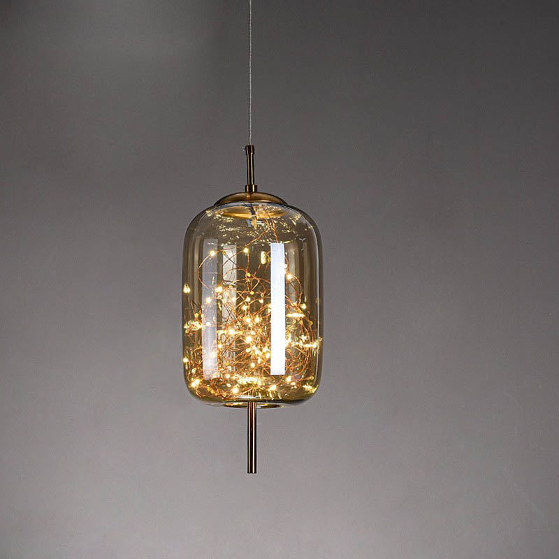 Scandinavische Glazen LED Hanglamp – Amber of Antracietgrijs