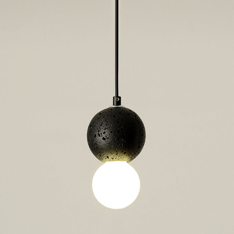 Stenen Japandi Hanglamp – Zwart/Roze/Grijs – E14 Fitting