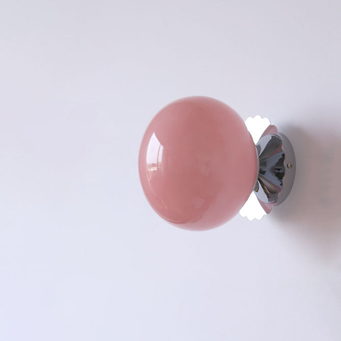 Moderne Wandlamp van Glas en IJzer – Verkrijgbaar in Roze, Beige en Wit