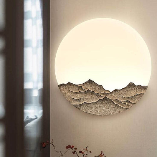Aziatische Wandlamp met Minimalistisch Design – Iron, Acryl & Resin – LED