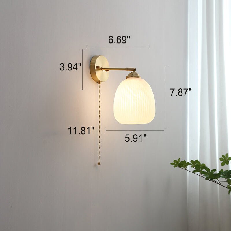 Moderne Wandlamp van Glas en Messing