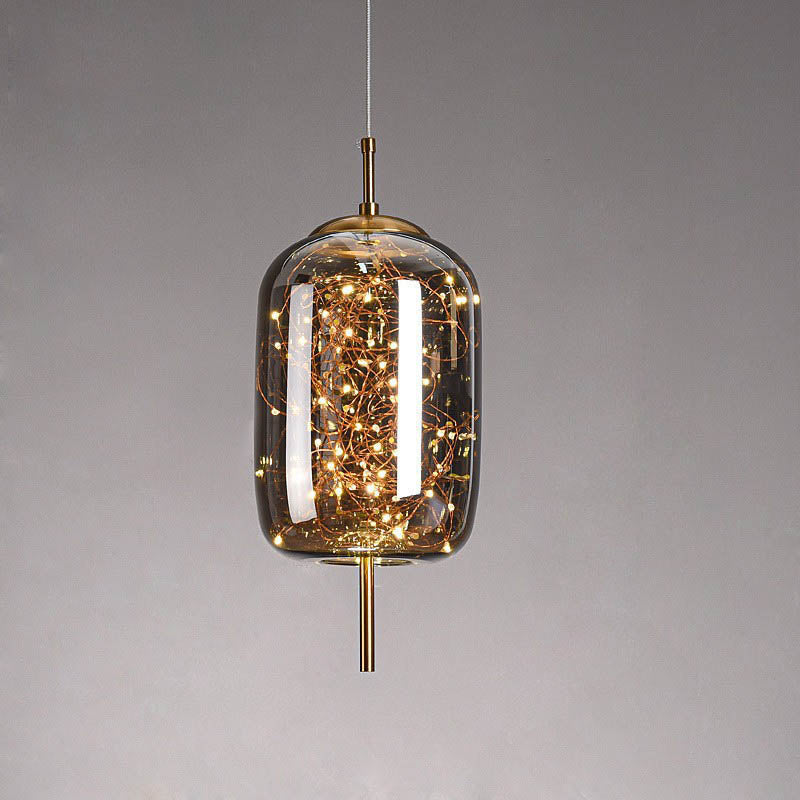 Scandinavische Glazen LED Hanglamp – Amber of Antracietgrijs