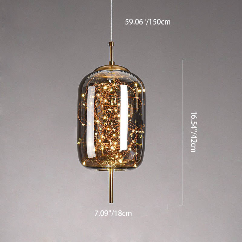 Scandinavische Glazen LED Hanglamp – Amber of Antracietgrijs