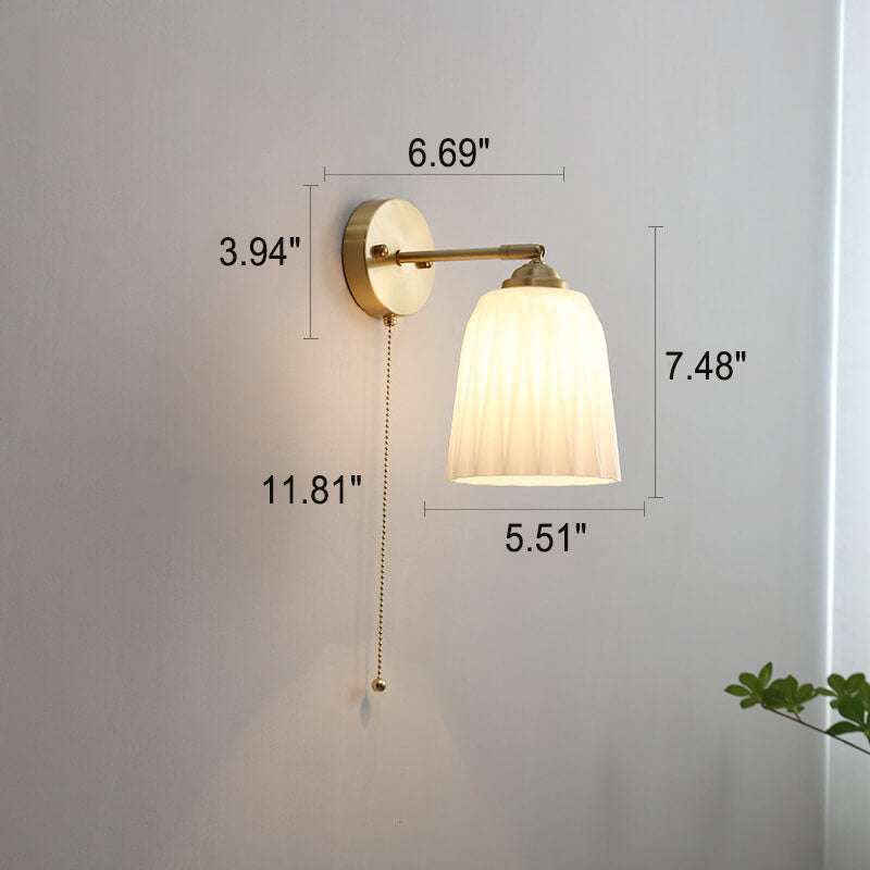 Moderne Wandlamp van Glas en Messing