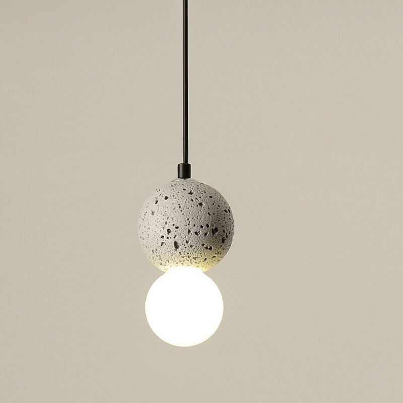 Stenen Japandi Hanglamp – Zwart/Roze/Grijs – E14 Fitting
