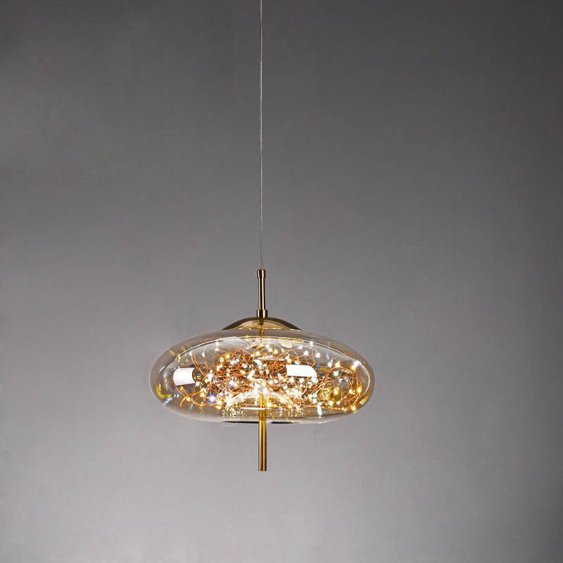 Scandinavische Glazen LED Hanglamp – Amber of Antracietgrijs