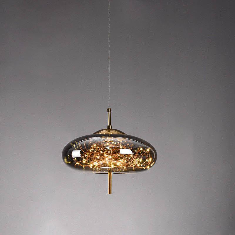 Scandinavische Glazen LED Hanglamp – Amber of Antracietgrijs