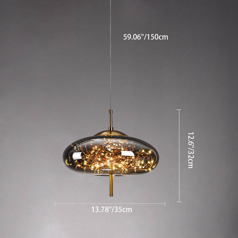 Scandinavische Glazen LED Hanglamp – Amber of Antracietgrijs