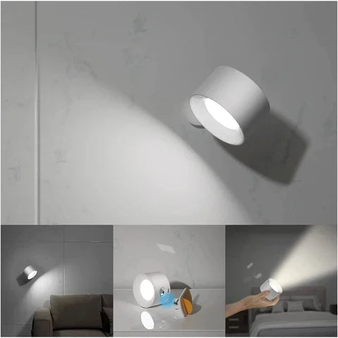 Lumio - Scandinavische draadloze wandlamp met 360° rotatie en dimfunctie