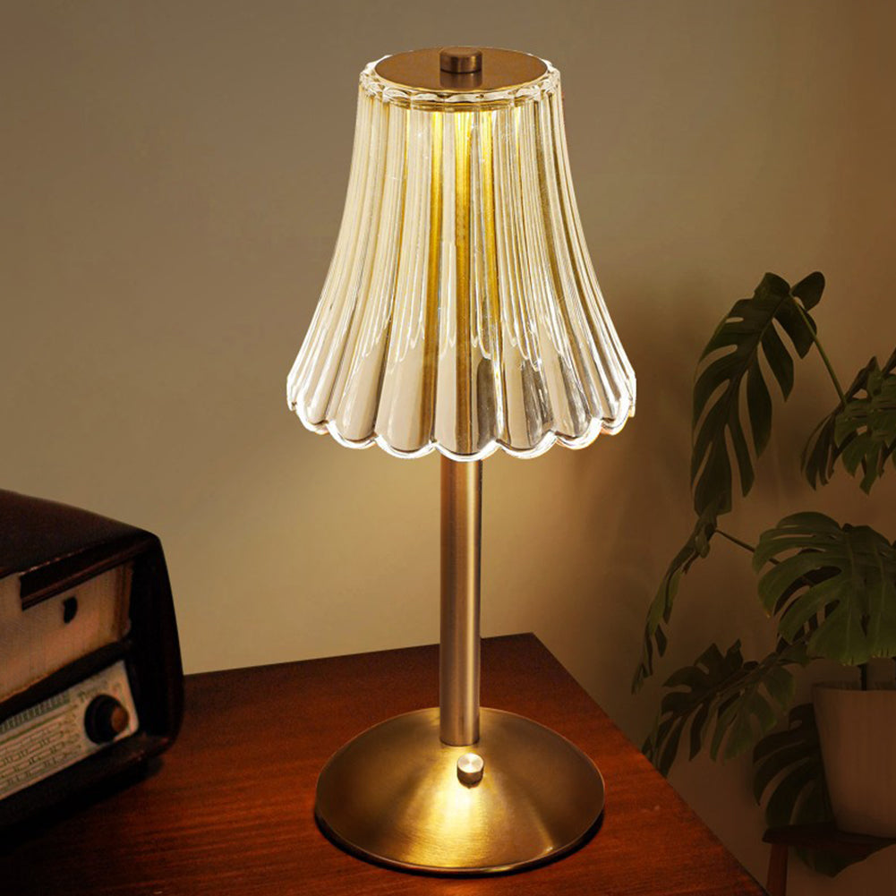 Lumio - Gouden kristallen draadloze tafellamp met touch-dimming