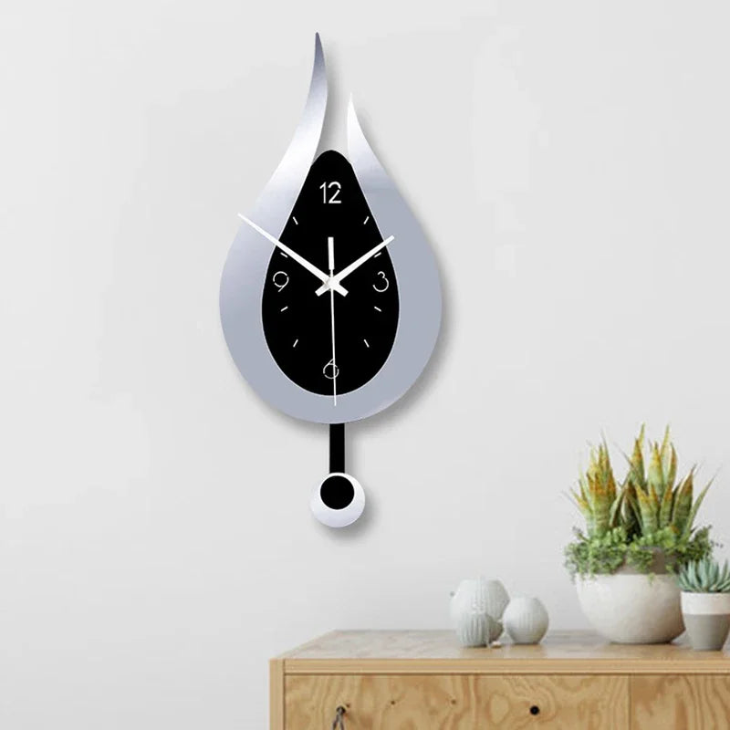 Moderne Acryl Slinger Wandklok – Stille Designklok voor Woonkamer & Slaapkamer