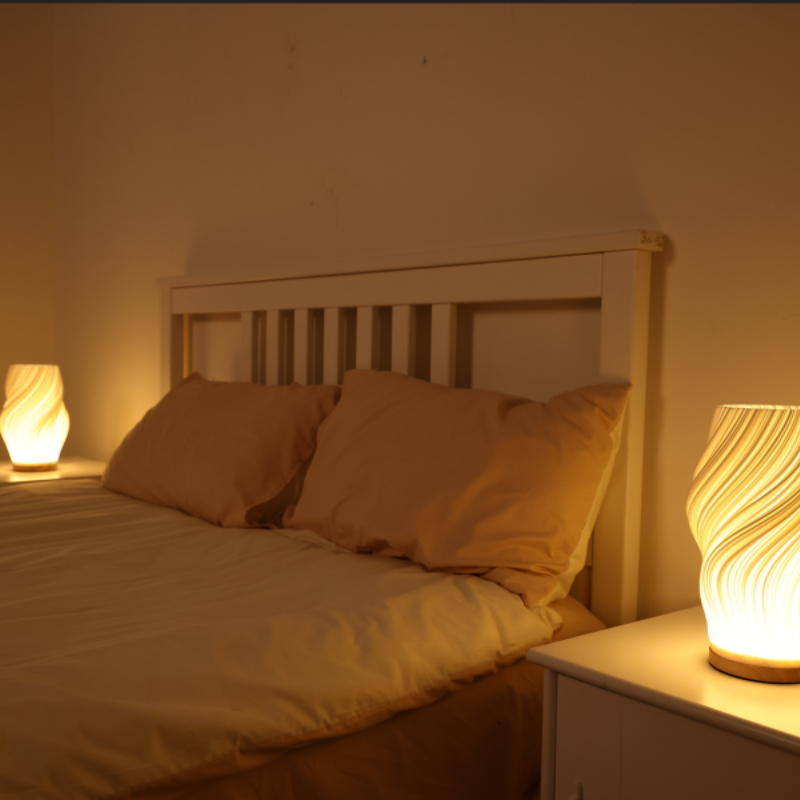 Lumio - Warme LED Tafellamp met Dimbare Functie & Elegant Golfdesign