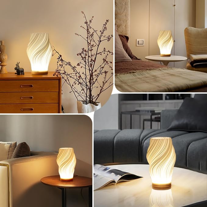 Lumio - Warme LED Tafellamp met Dimbare Functie & Elegant Golfdesign