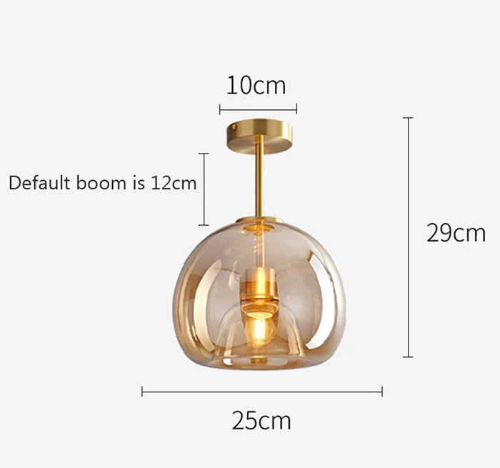 Vörre - Retro Koperen Glas Plafondlamp