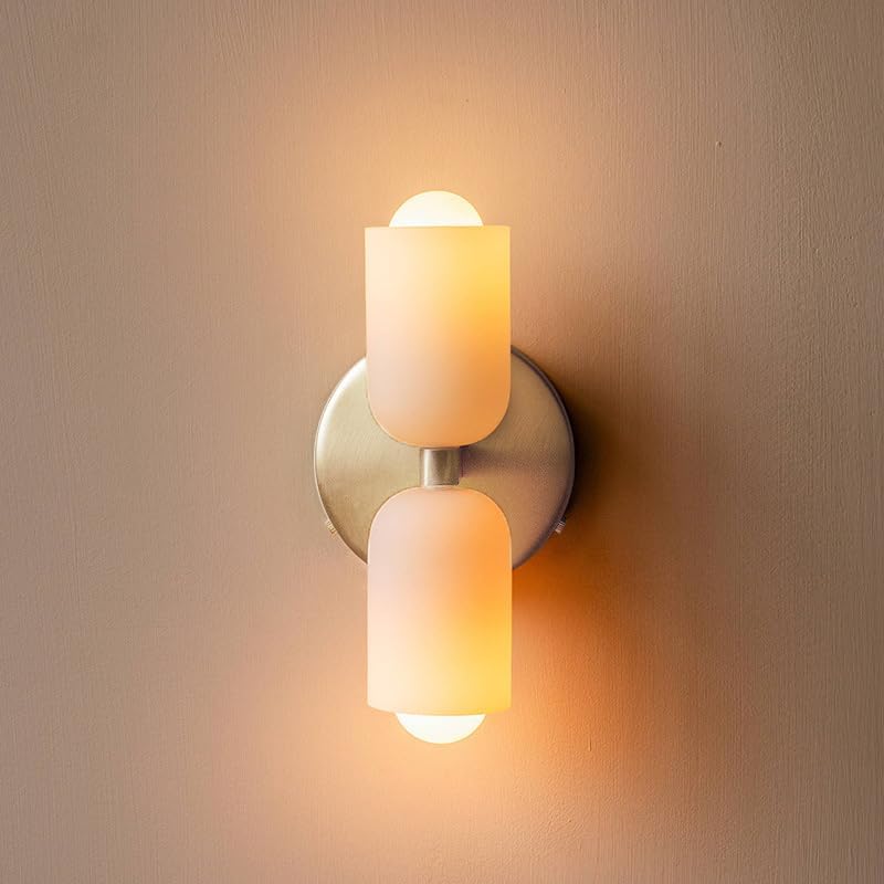 Döle - Moderne Wandlamp met Dubbele Glazen Kappen (E14, Indoor)