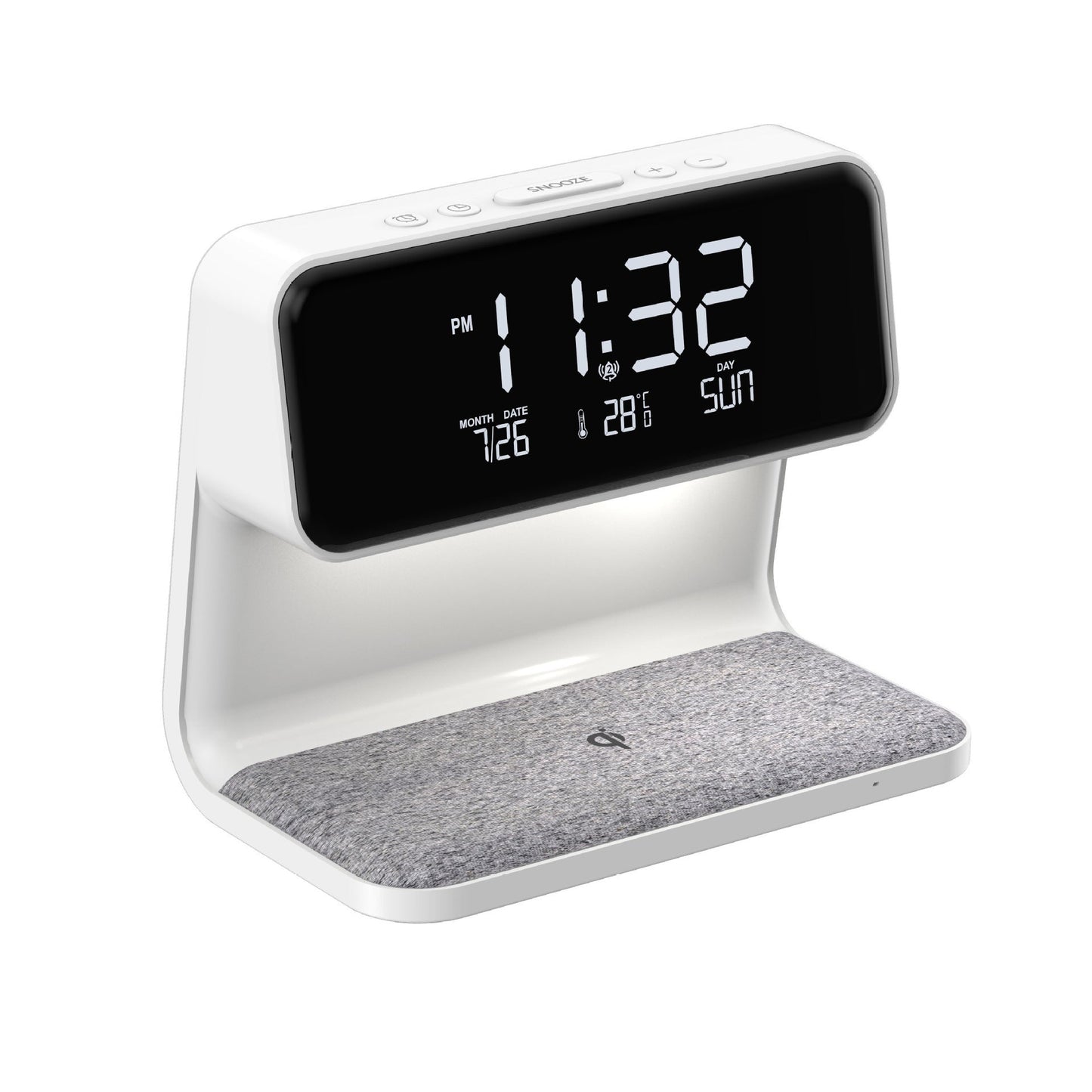 Lumio – Slimme 3-in-1 Nachttafel Lamp met Wekker & Draadloos Opladen