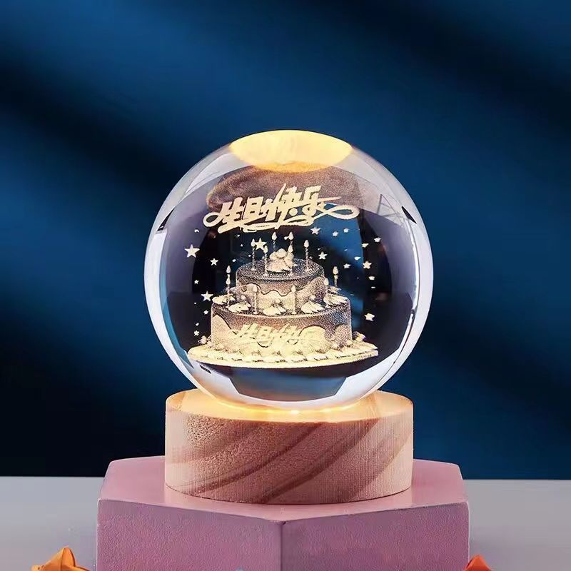 Spatio – Orb 3D Kristallen Nachtlamp